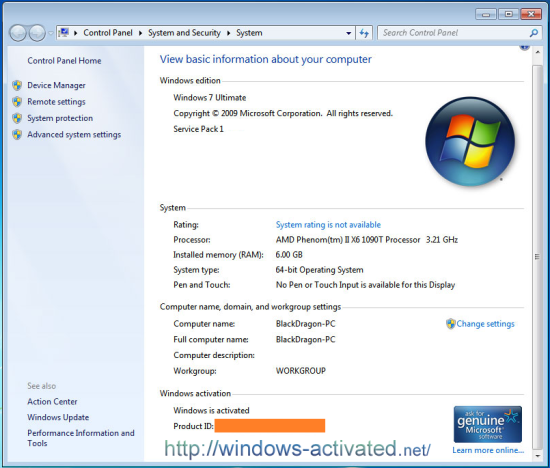 windows 7 activated by Chew-WGA