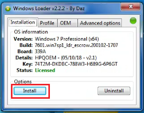 Windows 7 Ultimate activation