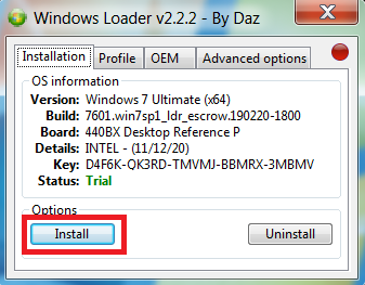 Windows 7 Ultimate activation