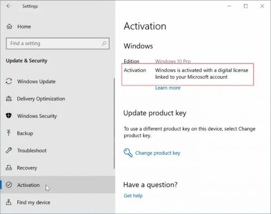 Activated Windows 10 Pro