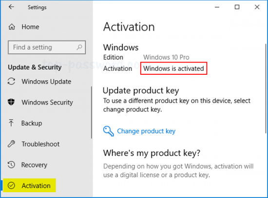 Windows 10 is activated