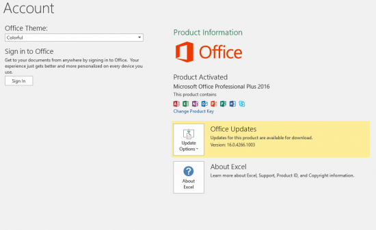Office 2016 activation